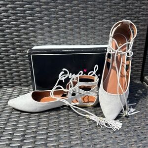 Light Grey Pointed Toe Flats SIZE 9